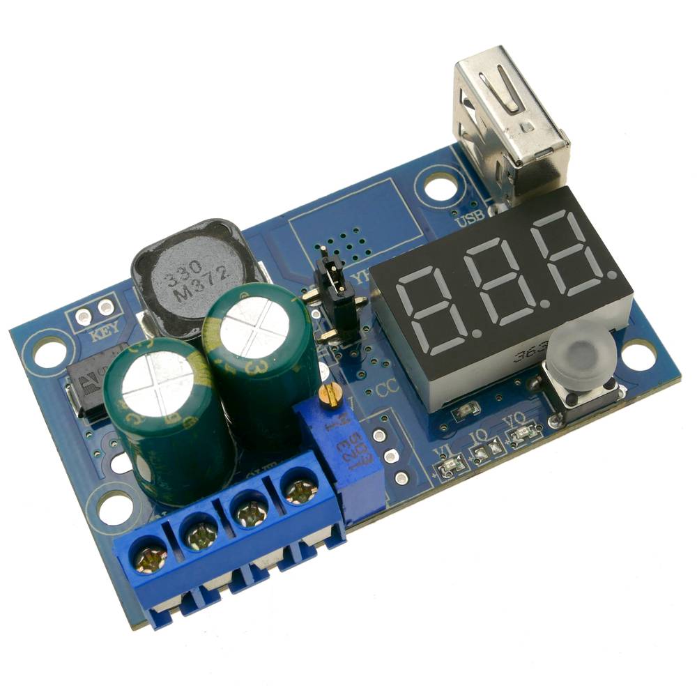 Fuente de alimentación DC-DC con regulador de voltaje con visor LCD y USB LM2596 DW-0384