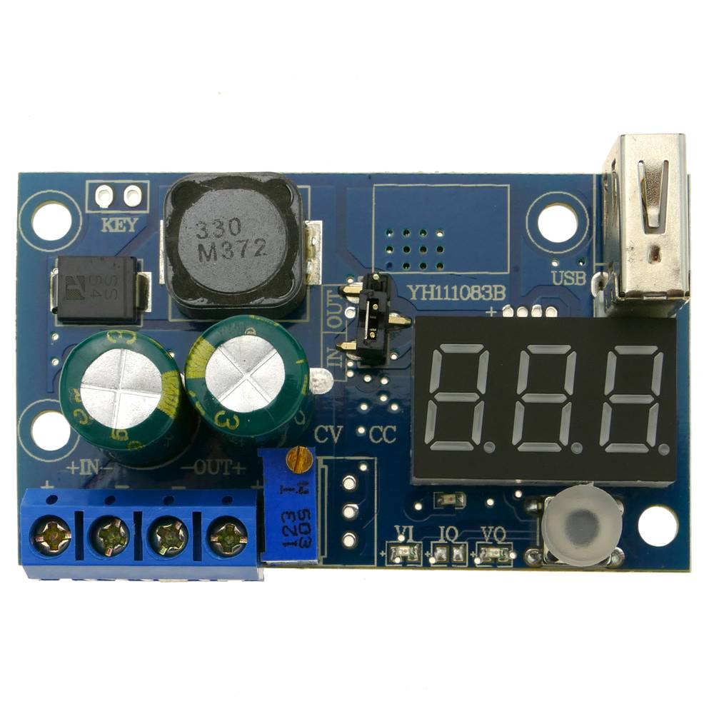 Fuente de alimentación DC-DC con regulador de voltaje con visor LCD y USB LM2596 DW-0384