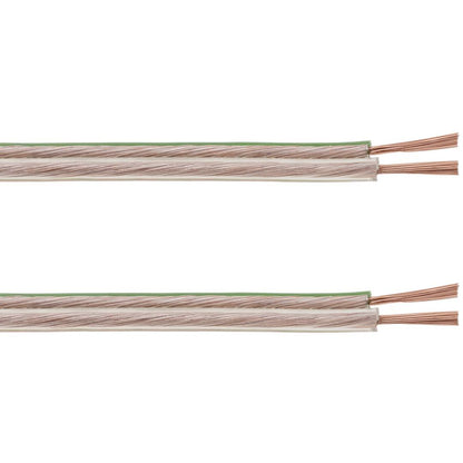 Bobina de Cable de altavoz de 2x0.5 de 25 metros transparente con indicador de polaridad