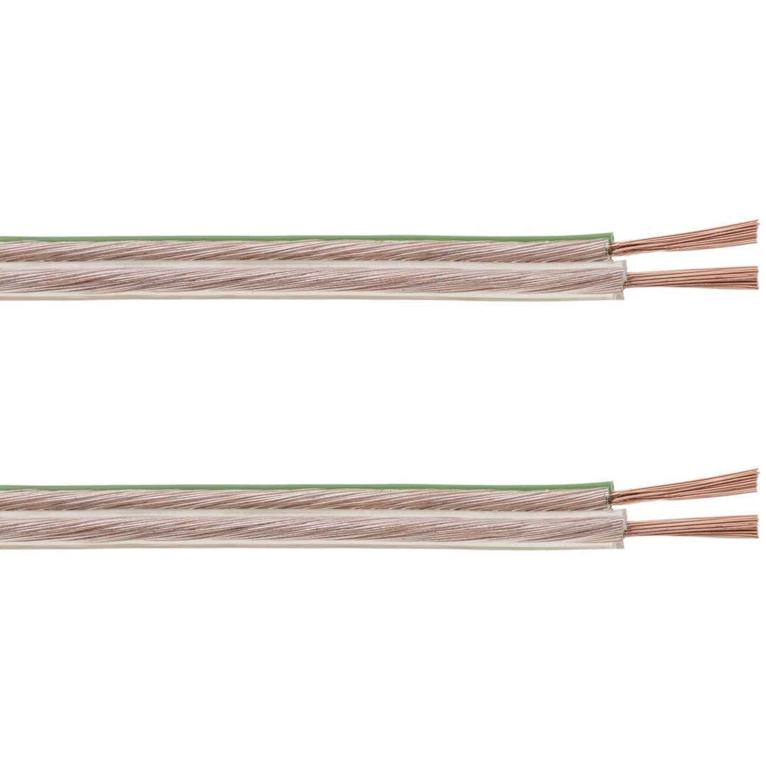 Bobina de Cable de altavoz de 2x0.5 de 50 metros transparente con indicador de polaridad