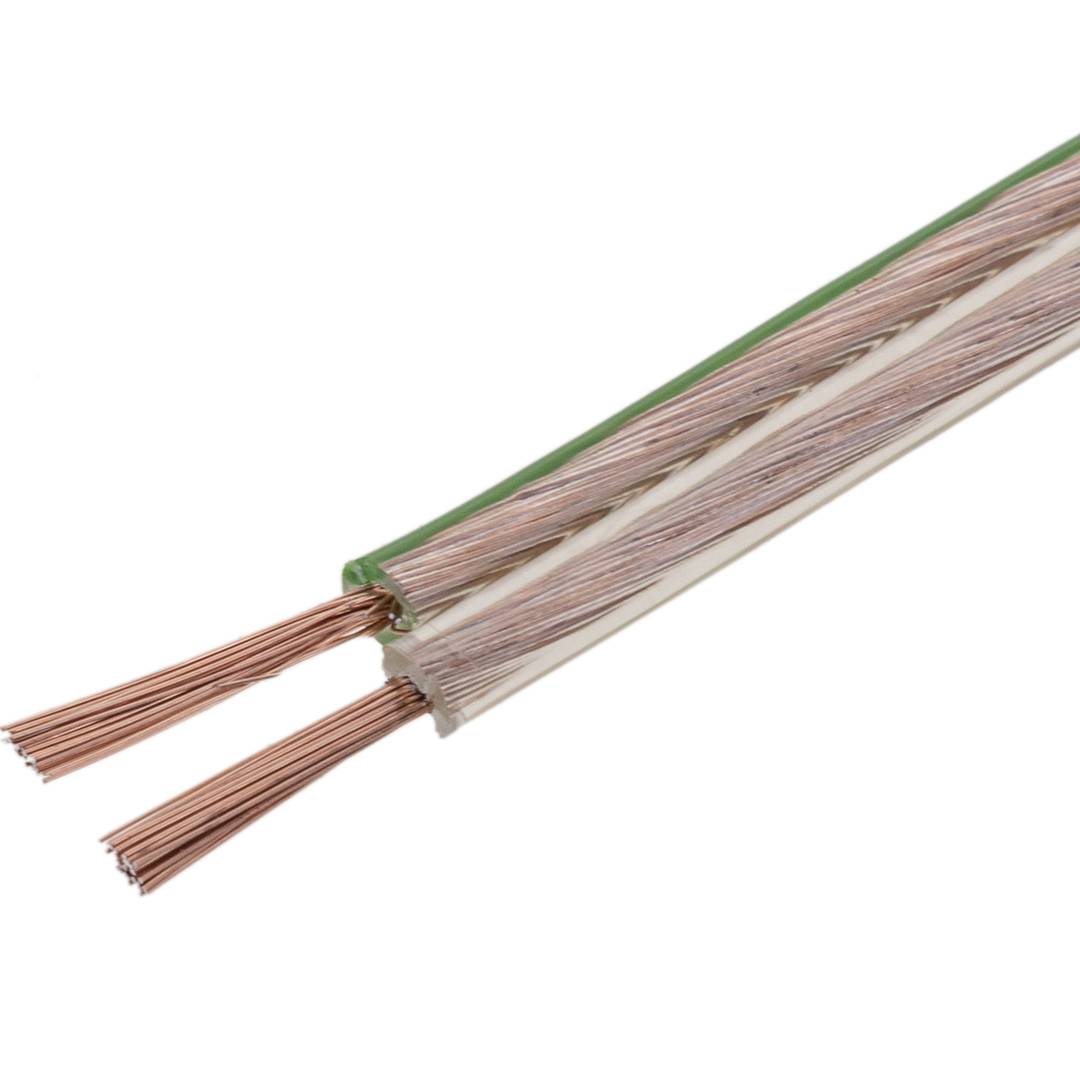Bobina de Cable de altavoz de 2x0.75 de 50 metros transparente con indicador de polaridad