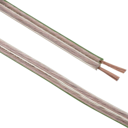 Bobina de Cable de altavoz de 2x1.00 de 50 metros transparente con indicador de polaridad