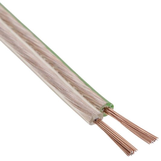 Bobina de Cable de altavoz de 2x1.00 de 50 metros transparente con indicador de polaridad