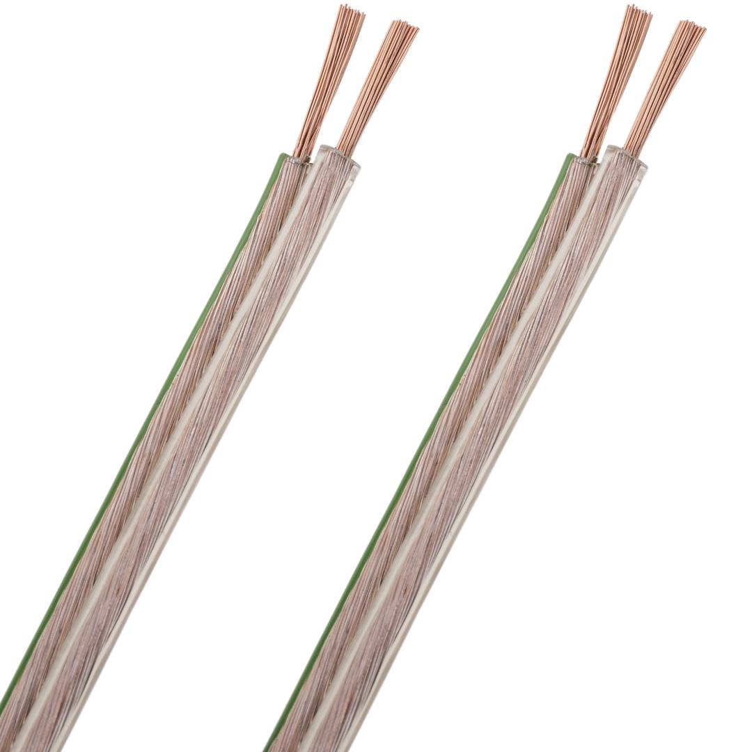 Bobina de Cable de altavoz de 2x1.50 de 100 metros transparente con indicador de polaridad