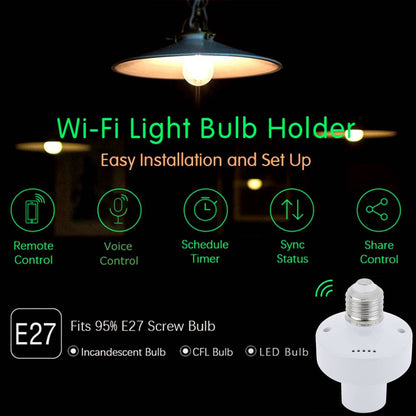 Portalámparas Inteligente WiFi E27 compatible con Google Home, Alexa y IFTTT