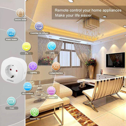 Enchufe inteligente 10A 2200W WiFi Blanco compatible con Google Home, Alexa y IFTTT