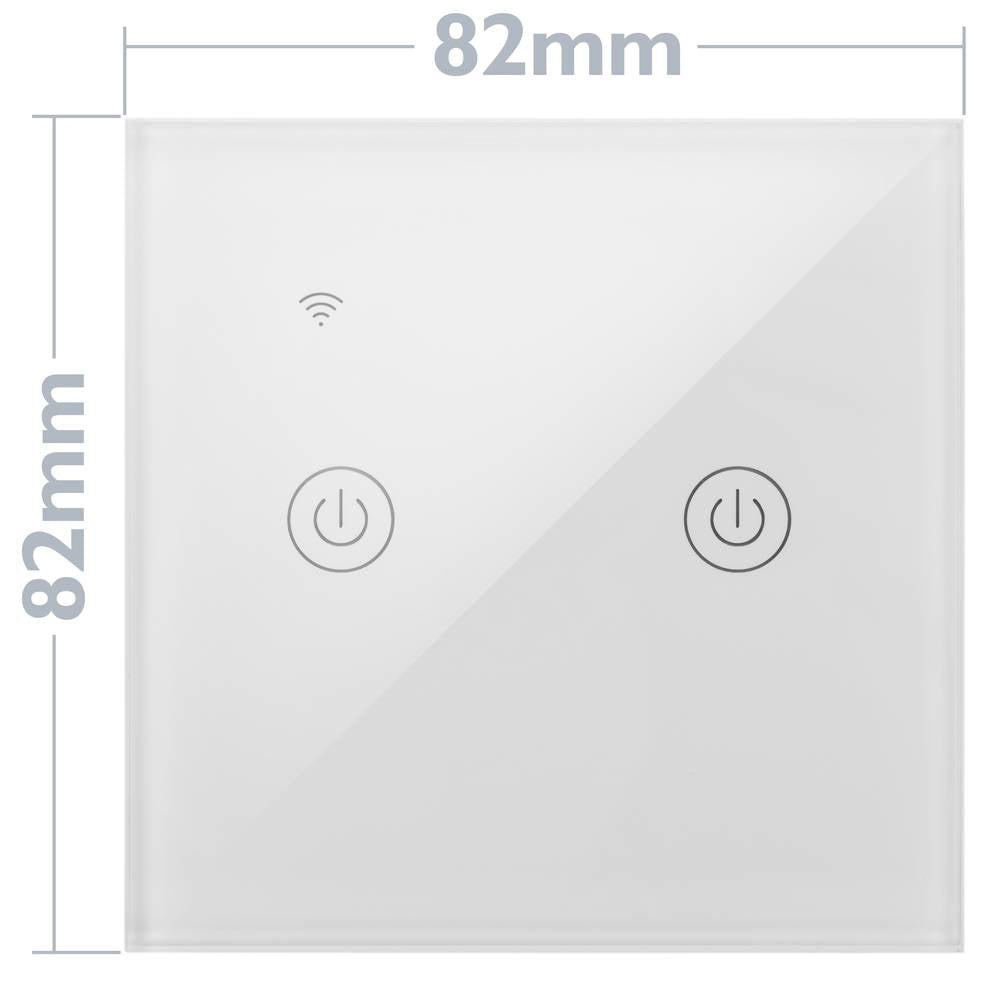 Interruptor inteligente táctil doble en color blanco compatible con Google Home, Alexa y IFTTT