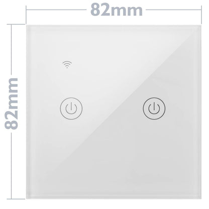 Interruptor inteligente táctil doble en color blanco compatible con Google Home, Alexa y IFTTT
