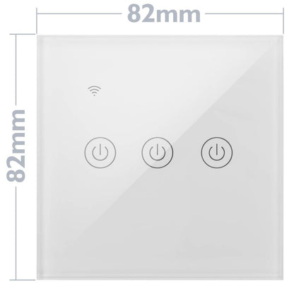 Interruptor inteligente táctil triple en color blanco compatible con Google Home, Alexa y IFTTT