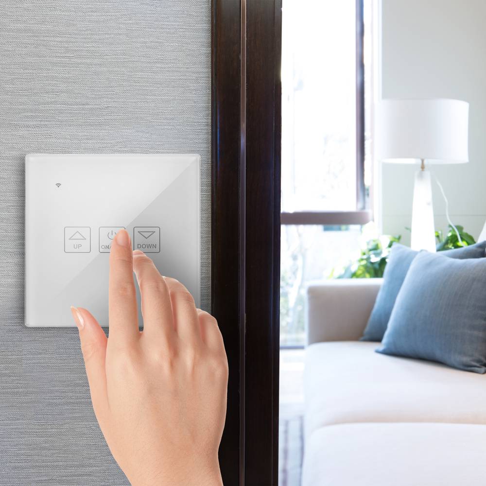 Interruptor inteligente táctil regulable en color blanco compatible con Google Home, Alexa y IFTTT