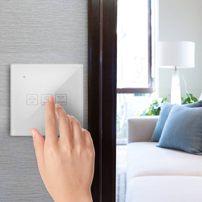 Interruptor inteligente táctil regulable en color blanco compatible con Google Home, Alexa y IFTTT
