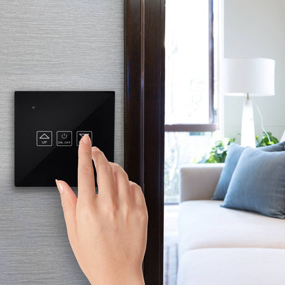 Interruptor inteligente táctil regulable en color negro compatible con Google Home, Alexa y IFTTT