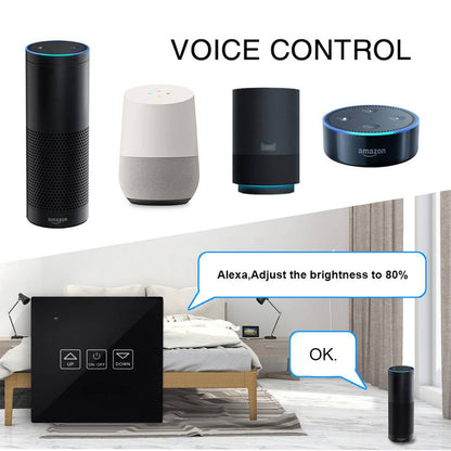 Interruptor inteligente táctil regulable en color negro compatible con Google Home, Alexa y IFTTT
