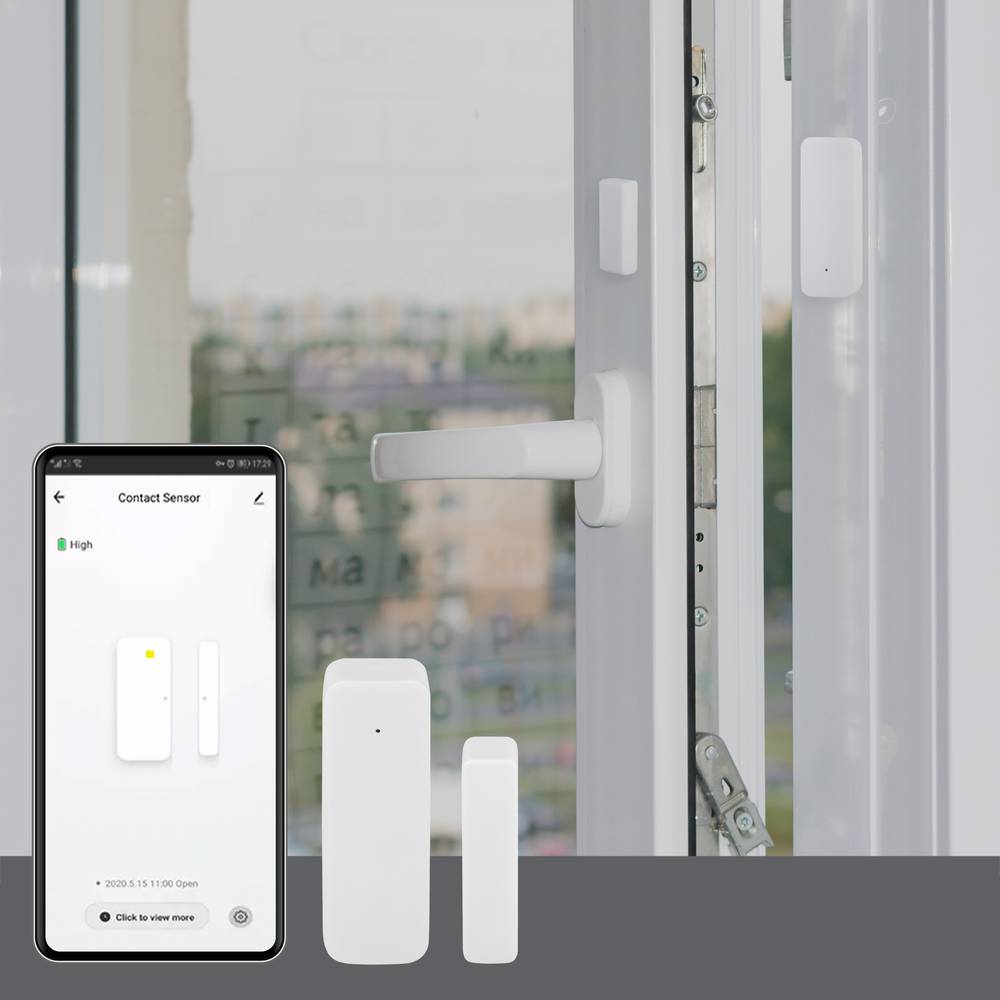 Sensor inteligente para puertas y ventanas WiFi compatible con Google Home, Alexa y IFTTT
