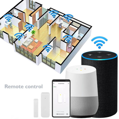 Sensor inteligente para puertas y ventanas WiFi compatible con Google Home, Alexa y IFTTT