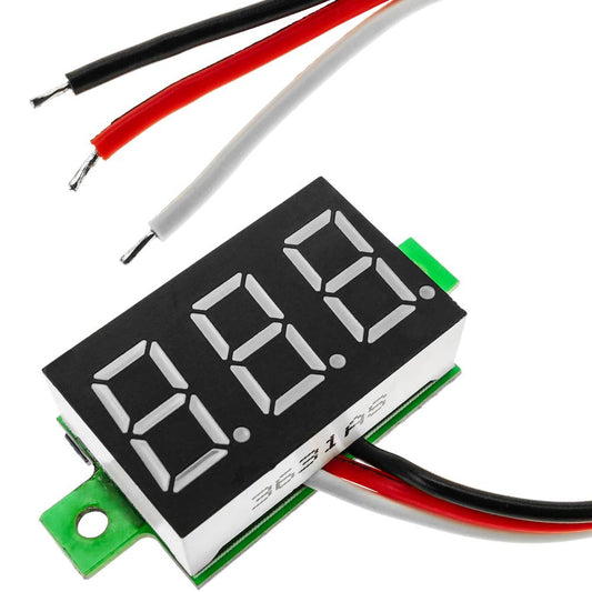 Visor LCD de 3 dígitos rojo y con voltímetro 0-100V