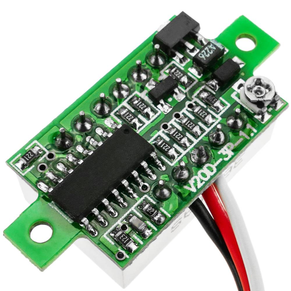 Visor LCD de 3 dígitos rojo y con voltímetro 0-100V