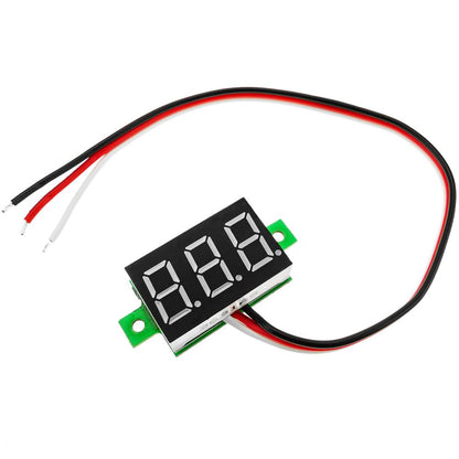 Visor LCD de 3 dígitos blanco y con voltímetro 0-100V
