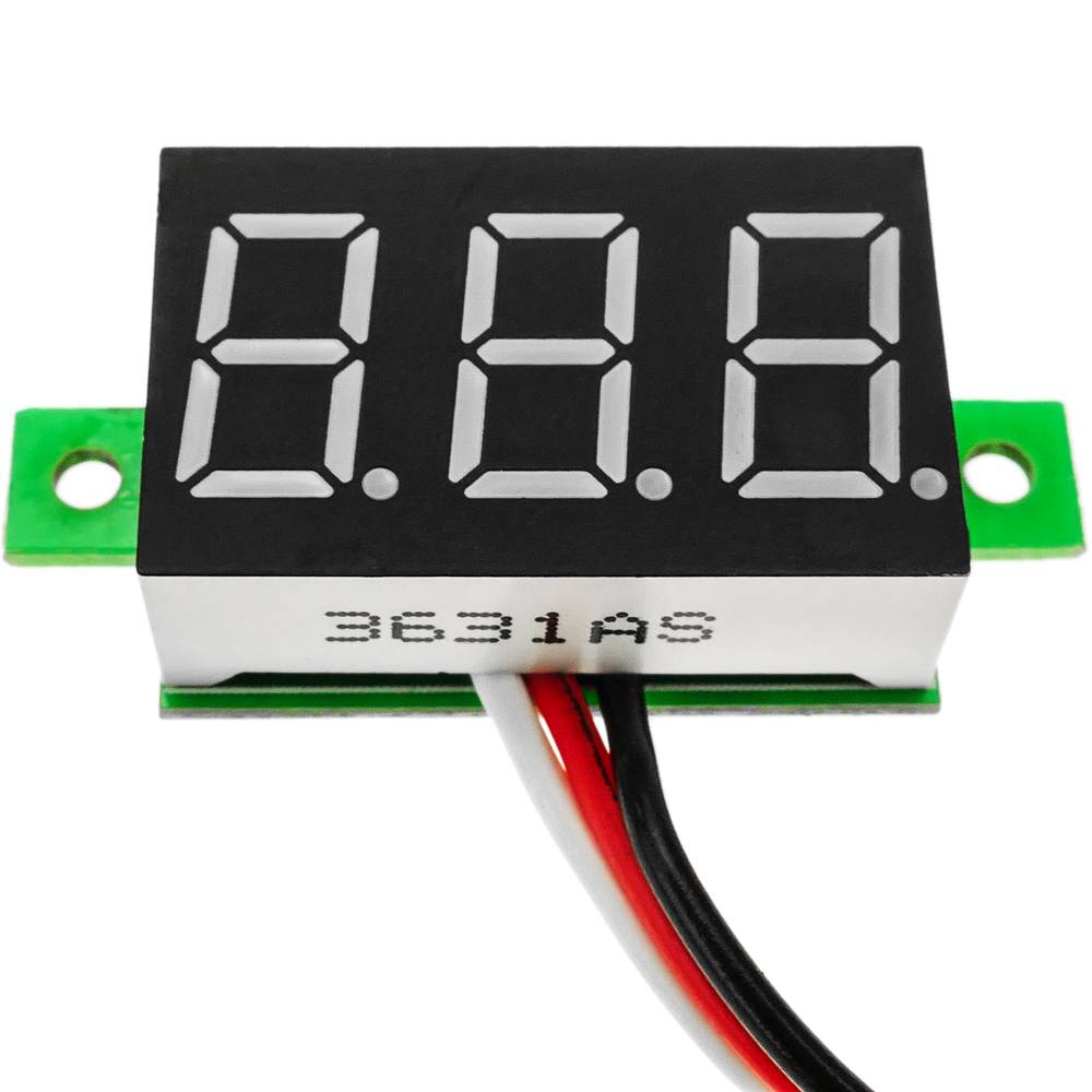 Visor LCD de 3 dígitos blanco y con voltímetro 0-100V