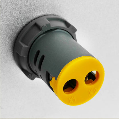 Visor LCD de 3 dígitos amarillo y con voltímetro 50-500 VAC redondo 22mm
