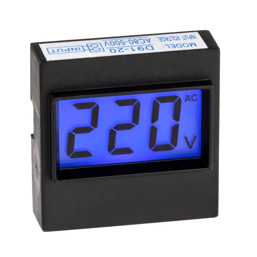 Visor LCD de 3 dígitos y con voltímetro 80-500V para panel negro 40x40x12mm