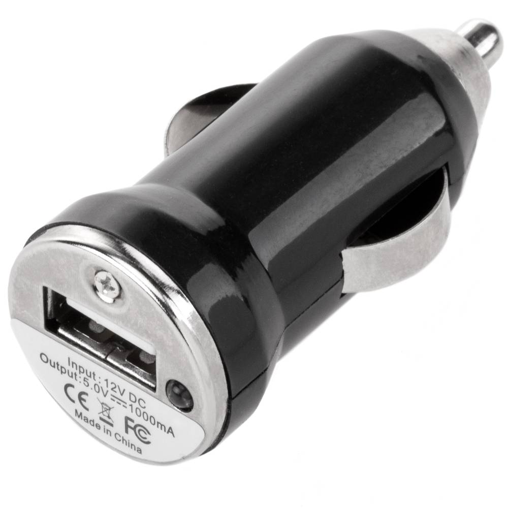 Cargador de mechero para coche. Fuente de alimentación 12/24 VDC con 1 puerto USB tipo A 1A