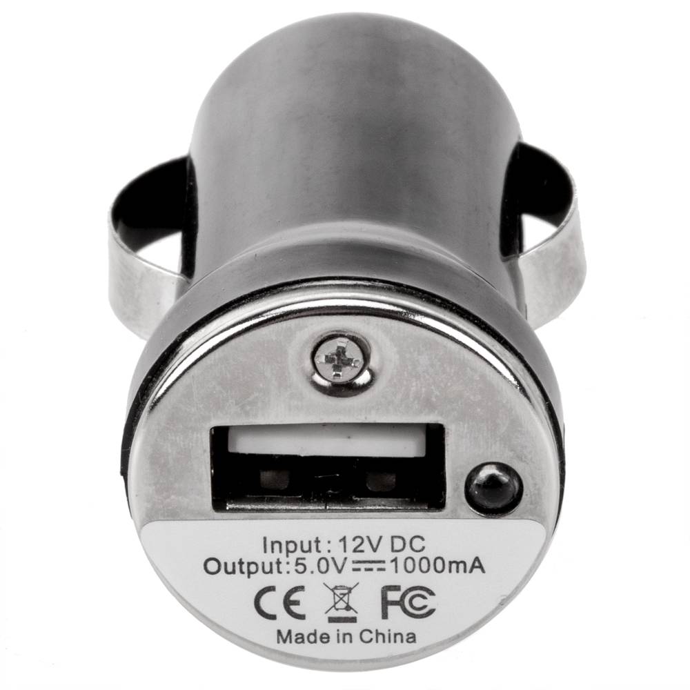 Cargador de mechero para coche. Fuente de alimentación 12/24 VDC con 1 puerto USB tipo A 1A