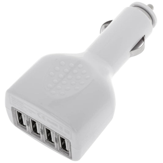 Cargador de mechero para coche. Fuente de alimentación 12 VDC con 4 puertos USB tipo A 2.1A