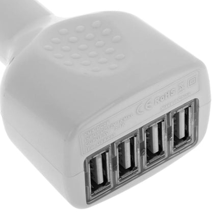Cargador de mechero para coche. Fuente de alimentación 12 VDC con 4 puertos USB tipo A 2.1A