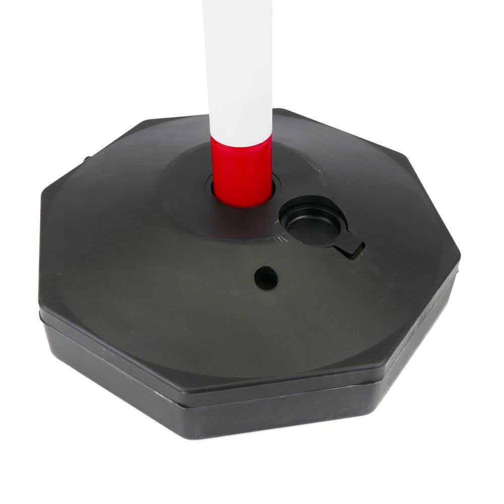 Poste separador de cadena para gestión de colas 31x91 cm blanco rojo 2 unidades