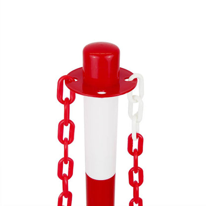 Poste separador de cadena para gestión de colas 31x91 cm blanco rojo 2 unidades