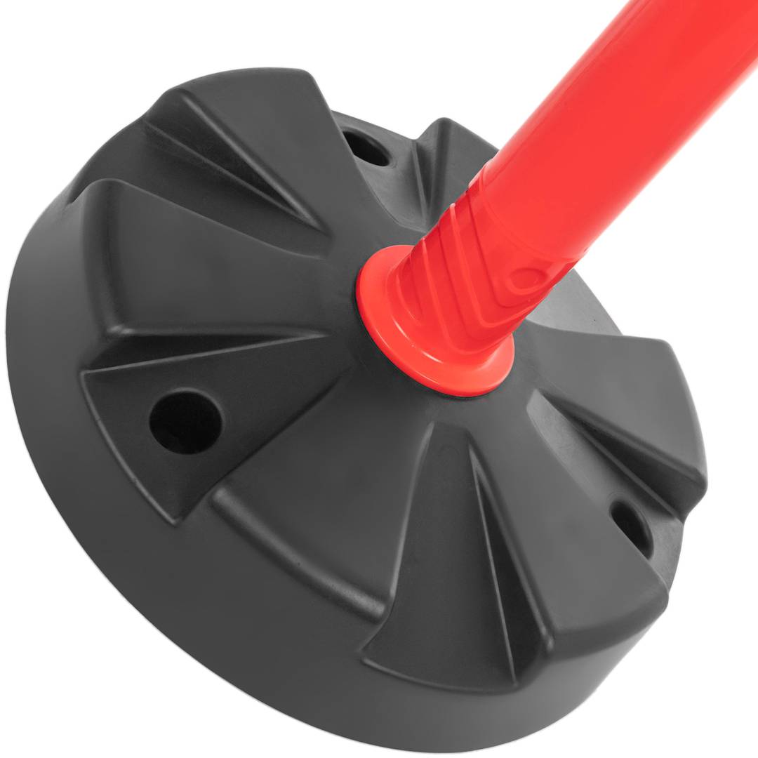 Poste separador de cadena para gestión de colas 35 x 105 cm blanco rojo
