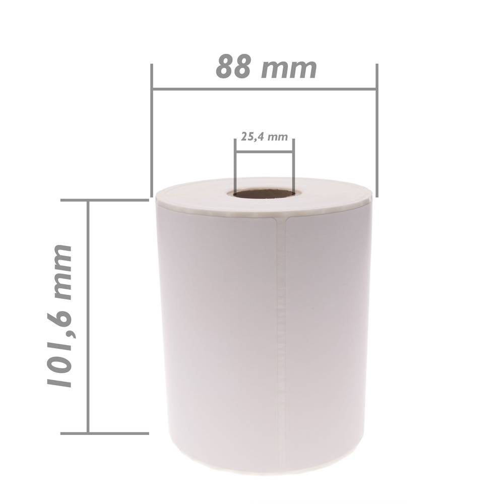 Rollo bobina de 300 etiquetas adhesivas para impresora transferencia térmica 101.6x127mm 20 unidades