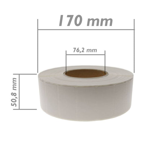 Rollo bobina de 4500 etiquetas adhesivas para impresora transferencia térmica 50.8x25.4mm 20 unidade