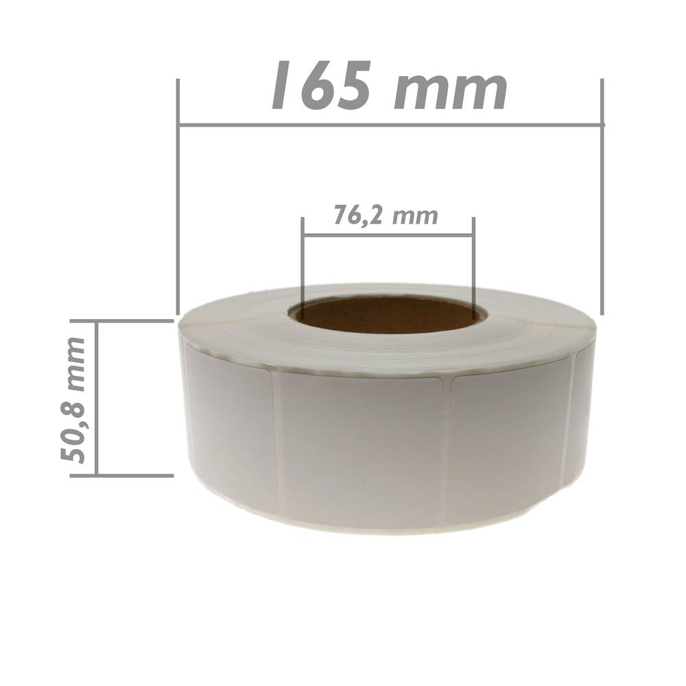 Rollo bobina de 2300 etiquetas adhesivas para impresora transferencia térmica 50.8x50.8mm 20 unidade