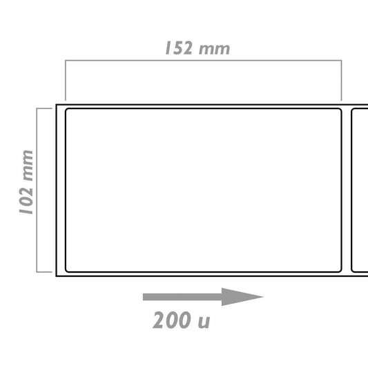 Rollo bobina de 200 etiquetas adhesivas compatibles con Brother DK-11241 DK-1241 102x152mm
