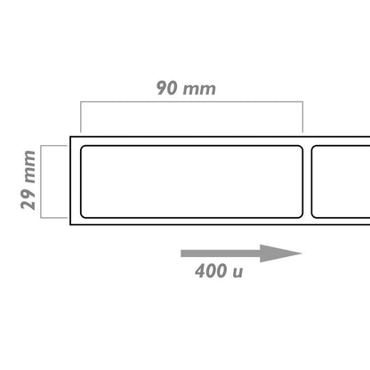 Rollo bobina de 400 etiquetas adhesivas compatibles con Brother DK-11201 DK-1201 29x90mm