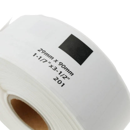 Rollo bobina de 400 etiquetas adhesivas compatibles con Brother DK-11201 DK-1201 29x90mm