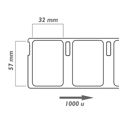 Rollo bobina de 1000 etiquetas adhesivas compatibles con Dymo S0722540 y 11354 57x32mm