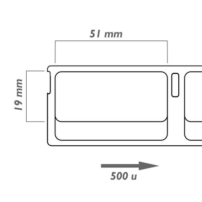 Rollo bobina de 500 etiquetas adhesivas compatibles con Dymo S0722550 y 11355 19x51mm