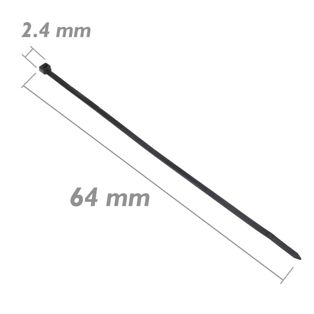 Bridas de nailon negro 100uds 82x2.5mm