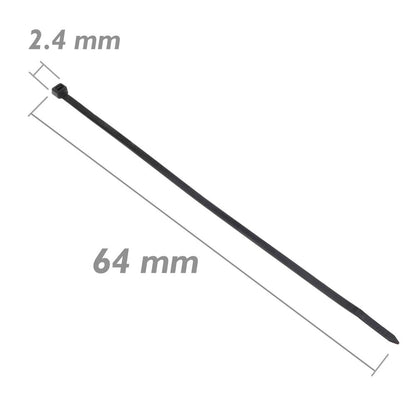Bridas de nailon negro 100uds 82x2.5mm