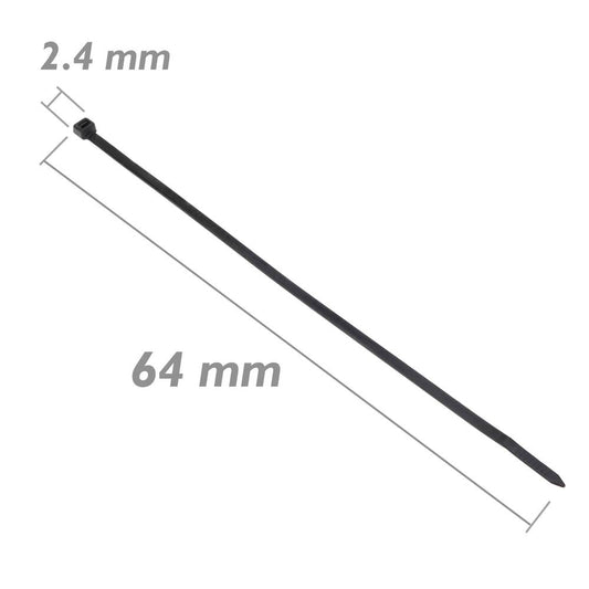 Bridas de nailon negro 100uds 82x2.5mm