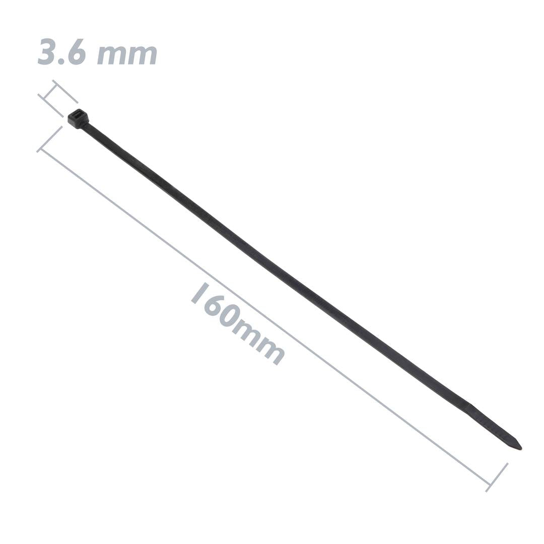 Bridas de nailon negro 100uds 140x3.6mm