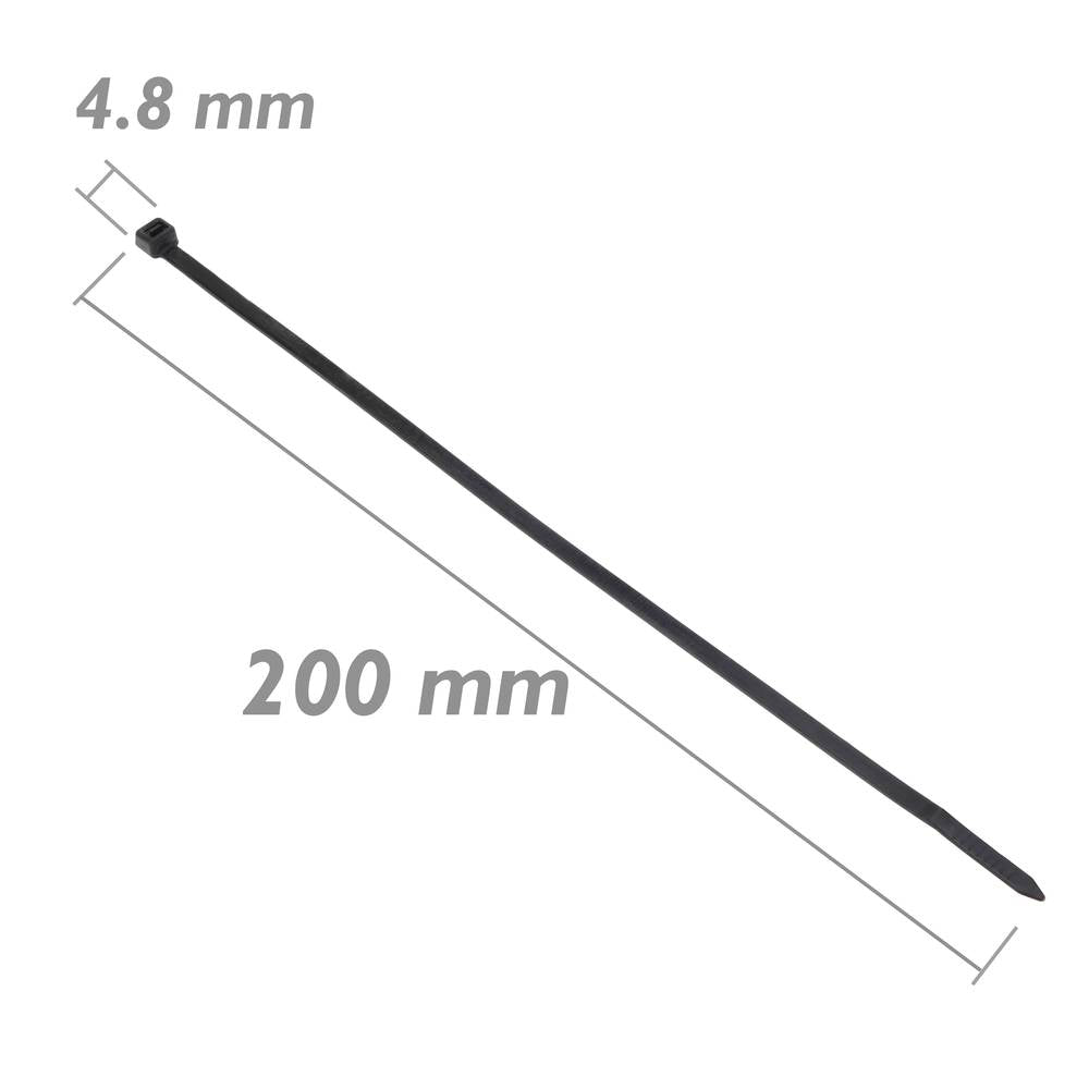 Bridas de nailon negro 100uds 200x4.8mm