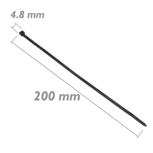 Bridas de nailon negro 100uds 200x4.8mm