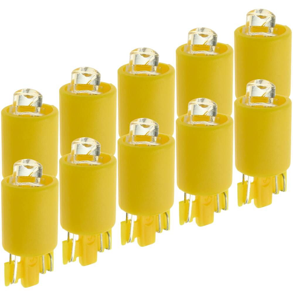 Luz LED piloto de 9mm 12VDC de color amarillo 10-pack