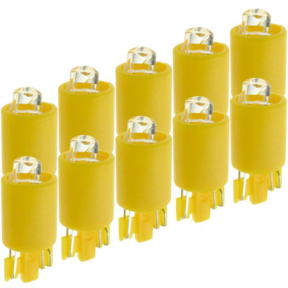 Luz LED piloto de 9mm 12VDC de color amarillo 10-pack