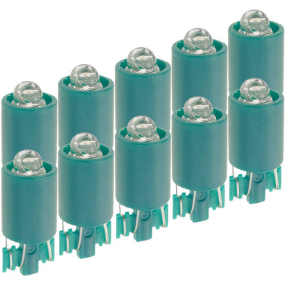 Luz LED piloto de 9mm 12VDC de color verde 10-pack