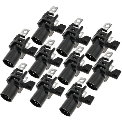 Portalámparas para luz LED piloto de 9mm 12VDC con dos terminales 10-pack